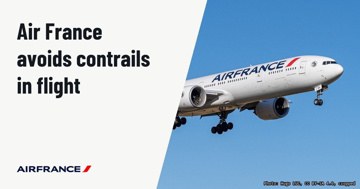 Air France reroutes Atlantic flights to cut contrail climate impact. Illustration photo (archive, not the aircraft involved) : Boeing 777-300 - F-GSQL from Air France landing at LFBT airport
