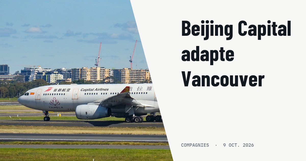 Beijing Capital avance ses vols Hangzhou-Vancouver au jeudi soir. Photo d'illustration (archive, pas l'appareil concerné) : Capital Jet 480 to Qingdao (TAO)