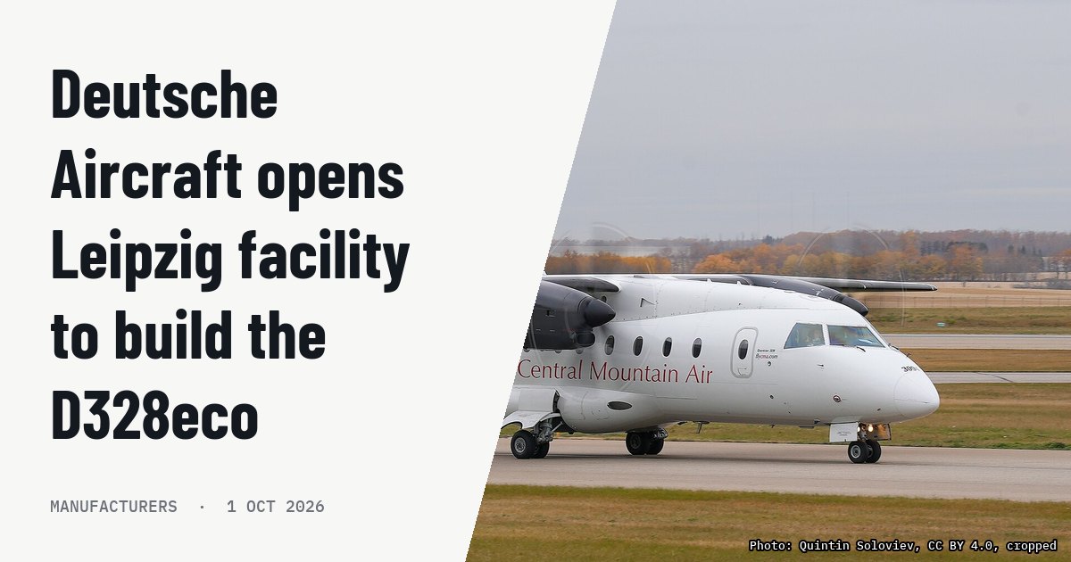 Deutsche Aircraft opens Leipzig facility to build the D328eco. Illustration photo (archive, not the aircraft involved) : Central Mountain Air Dornier 328-110 (C-FHVX) at Edmonton International Airport