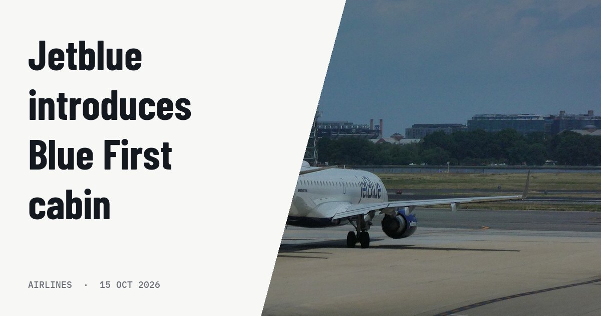 Jetblue deploys new Blue First domestic cabin across more than 30 routes. Illustration photo (archive, not the aircraft involved) : JetBlue Embraer 190 (N323JB) on the tarmac at Washington National Airport