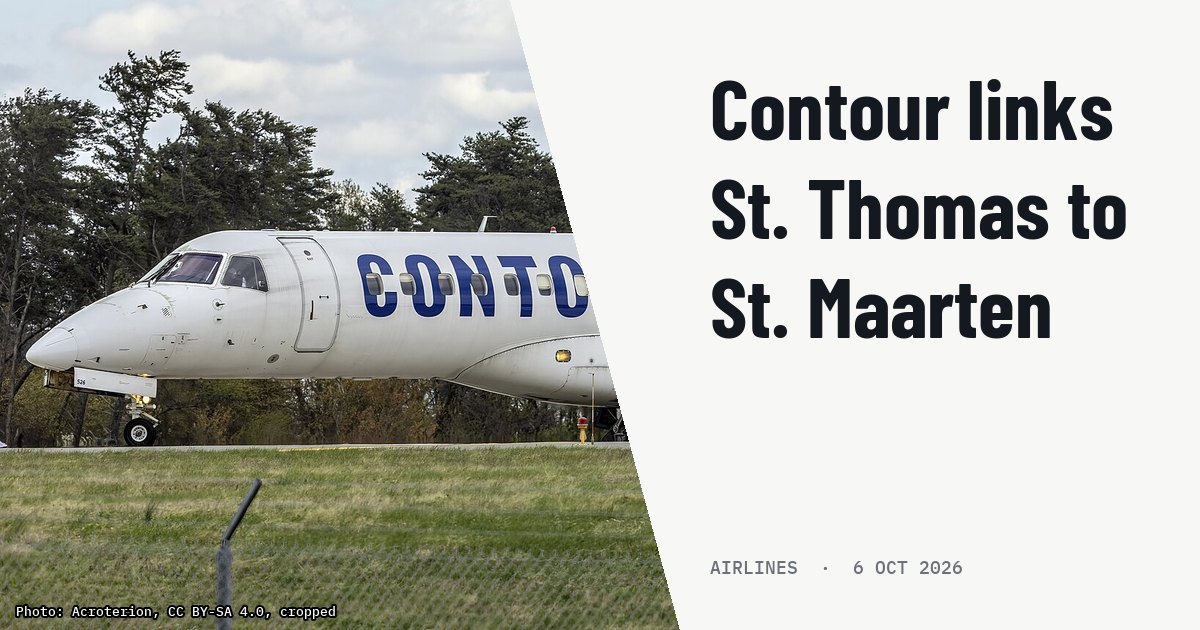 Contour Airlines connects St. Thomas to St. Maarten with ERJ-135. Illustration photo (archive, not the aircraft involved) : Contour Airlines Embraer ERJ-135LR N11526 preparing for take off at Baltimore-Washington International Thurgood Marshall Airport, Maryland, USA