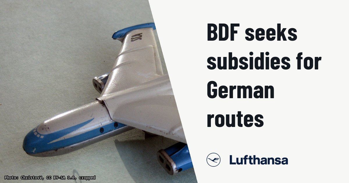 German airlines demand PSO subsidies for regional feeder routes. Illustration photo (archive, not the aircraft involved) : Toy of the airplane "152" in the livery of East German airline "Deutsche Lufthansa"