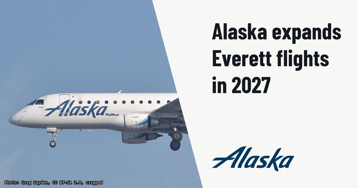 Alaska Airlines expands Everett network and adds 737-900ER capacity. Illustration photo (archive, not the aircraft involved) : Alaska Airlines (SkyWest Airlines) Embraer E175