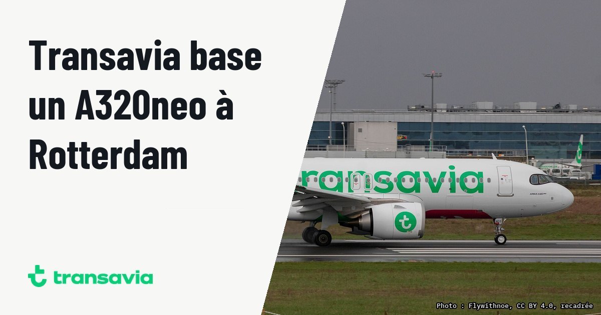 Transavia base son premier Airbus A320neo à Rotterdam. Photo d'illustration (archive, pas l'appareil concerné) : The first Airbus A320Neo of Transavia France taking off from runway 07 in Paris - Orly